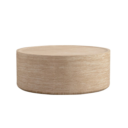 31.5'' Round Coffee Table with Mars Pattern for Living Room, Modern Drum Circle Coffee Table for Living Room, No Need Assembly (Mars Pattern) image 10