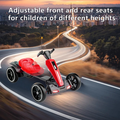 12V electric Kids Pedal Go Kart, Folder Go Kart, Outdoor Ride on Toy with Adjustable Seat, 4 Non-Slip EVA Wheels for Boys and Girls Aged 3-6 Years Old, Red image 9