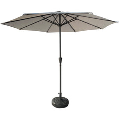 9' Outdoor Patio Aluminum Umbrella with UV Protection – Gray
