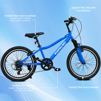 20 Inch Mountain Bike, 7-Speed Adult Dual-Suspension Mountain Bicycle with Sturdy Steel Frame, Excellent Twist Shifting, Dual Handbrake & Adjustable Seat for Men Women image 3