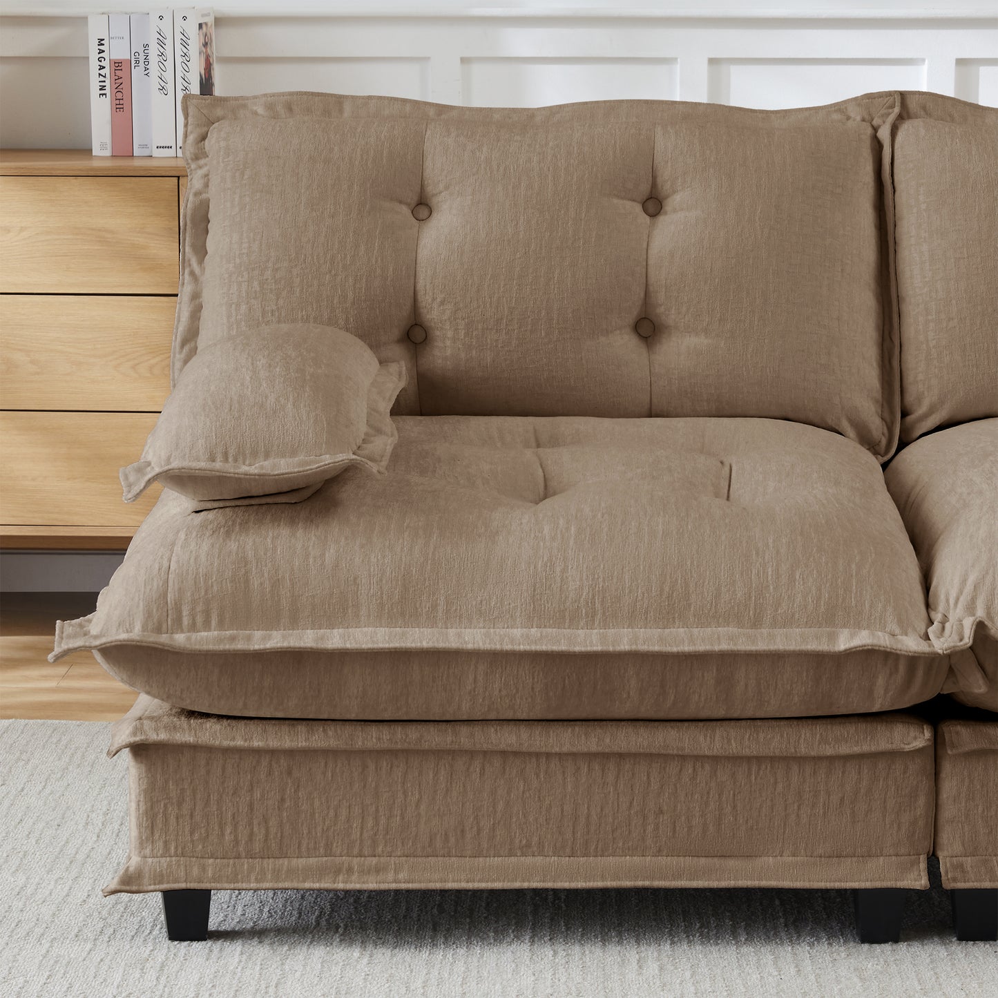 73 LSF Sofa Chenille- Light Brown image 5