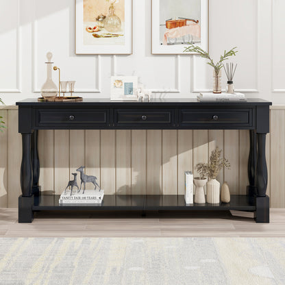 TREXM Console Table 63" Long Console Table with Drawers and Shelf for Entryway, Hallway, Living Room (Espresso, OLD SKU: WF314993AAB) image 11