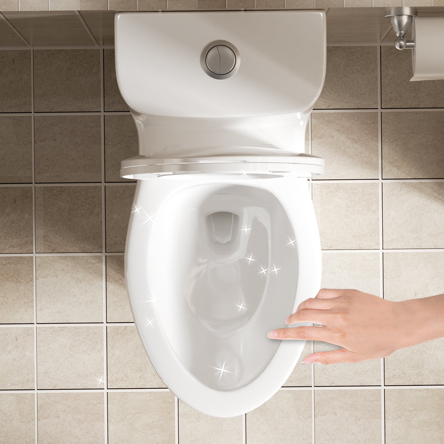 1.1/1.6 GPF Tornado Flush One-Piece Toilet with Comfort Chair Seat ADA Height 17",Powerful & Quiet Dual Flush Modern Toilet,Siphonic S-trap 12",Rimless Bowl with Soft Closing Seat,Gloss White GW-006 image 6