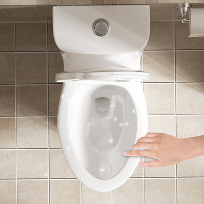 1.1/1.6 GPF Tornado Flush One-Piece Toilet with Comfort Chair Seat ADA Height 17",Powerful & Quiet Dual Flush Modern Toilet,Siphonic S-trap 12",Rimless Bowl with Soft Closing Seat,Gloss White GW-006 image 6