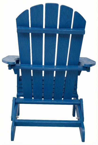 Embossed Wooden Outdoor Folding Adirondack Chair with Pre-Assembled BackRest & SeatBoard,Wood Patio Chair for Garden Backyard Porch Pool Deck Firepit with Wood Grain image 8