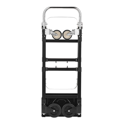 2 in 1 Folding Hand Truck, 500 lbs Load Capacity for 4-Wheel Mode, Convertible Hand Truck Dolly with Wheels & Adjustable Handle, Portable Trolley Dolly for Moving Home, Office, Warehouse image 11