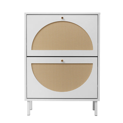 2 Door Shoe Rack, Rattan, Double Layer, Suitable for Living Room, Hallway image 7