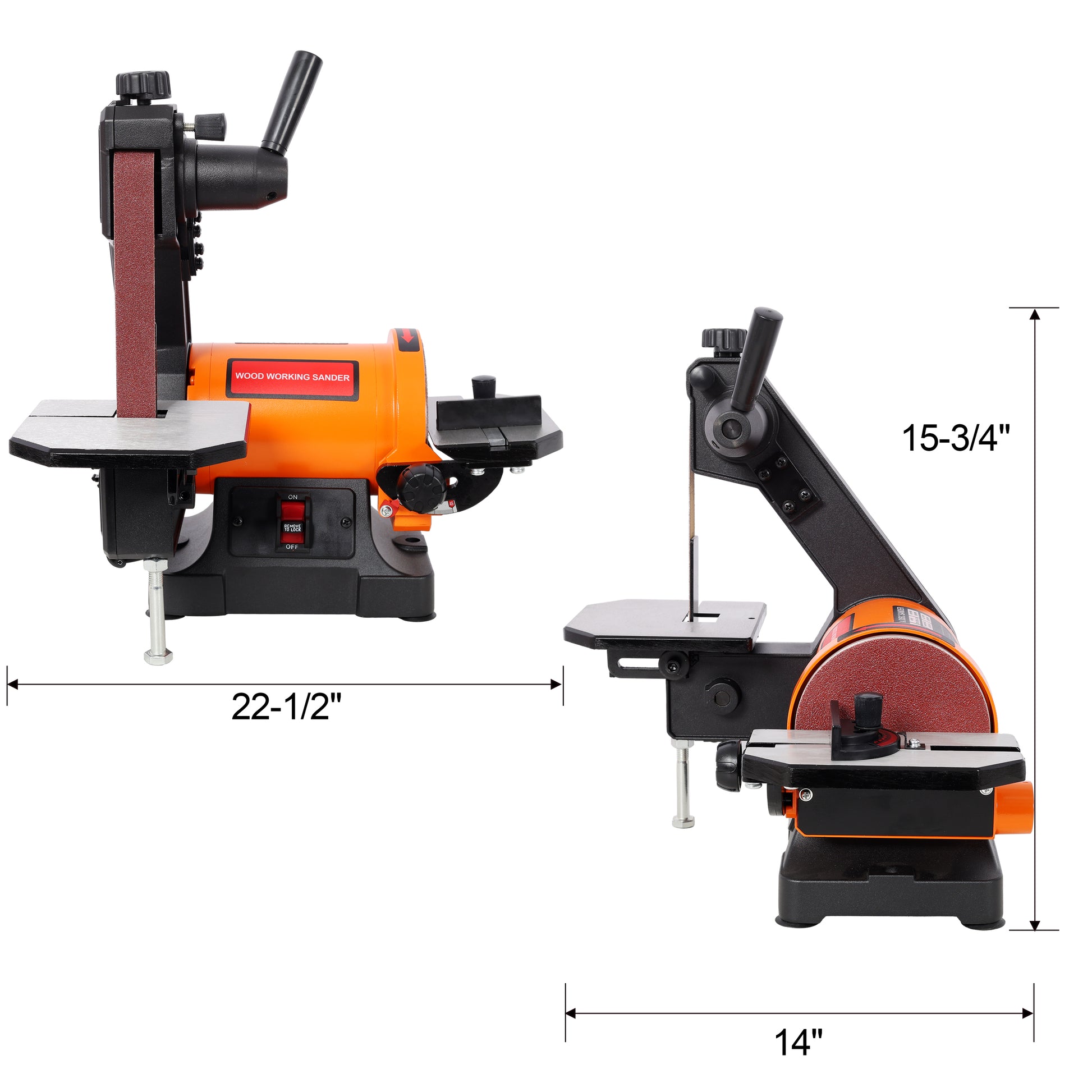 1x30 Inch Bench Belt Sander with 5 Inch Disc with Wrench Storage and Easy Belt Cover Off,Benchtop Belt Disc Sander image 12