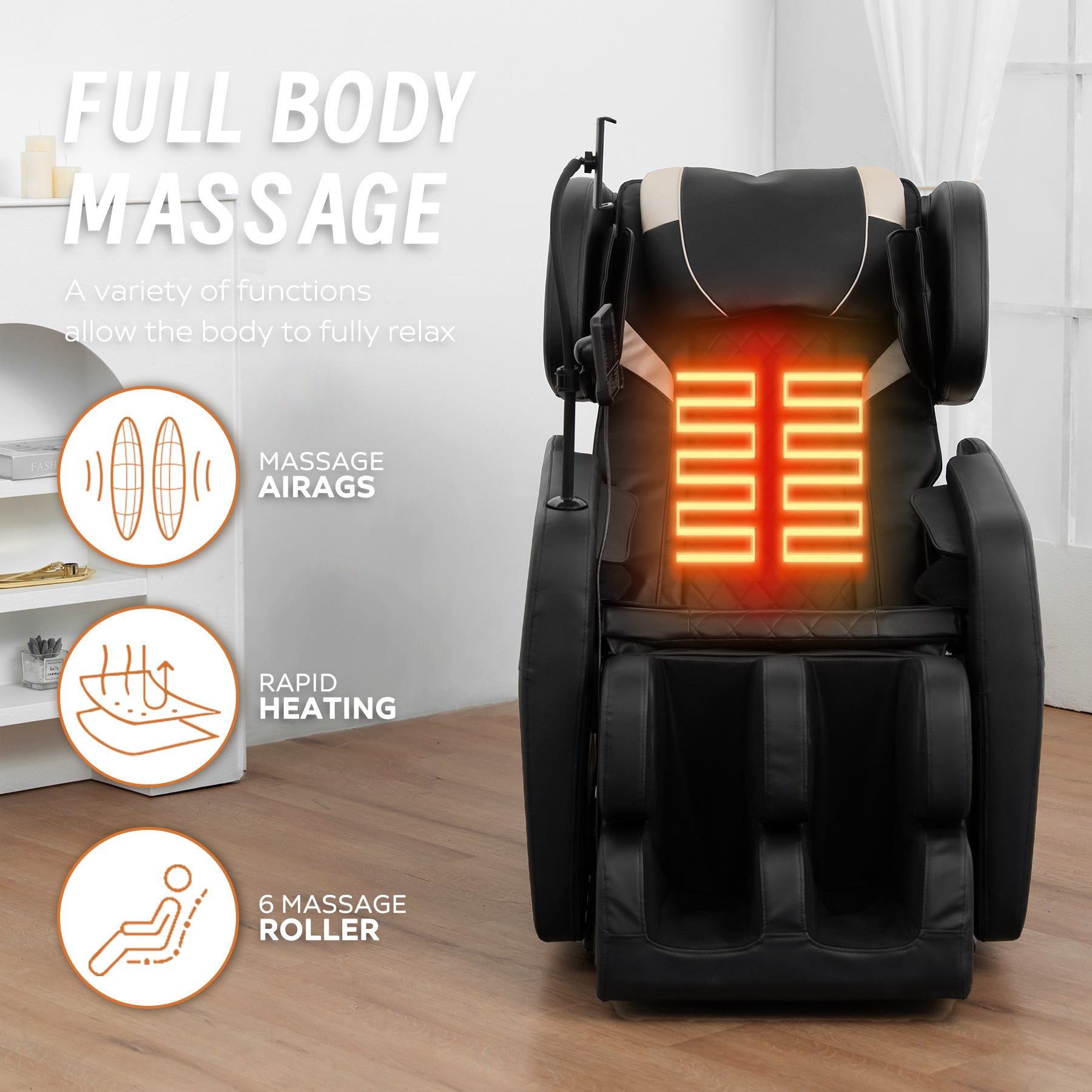 Massage Chair Recliner with Zero Gravity with Full Body Air Pressure image 4