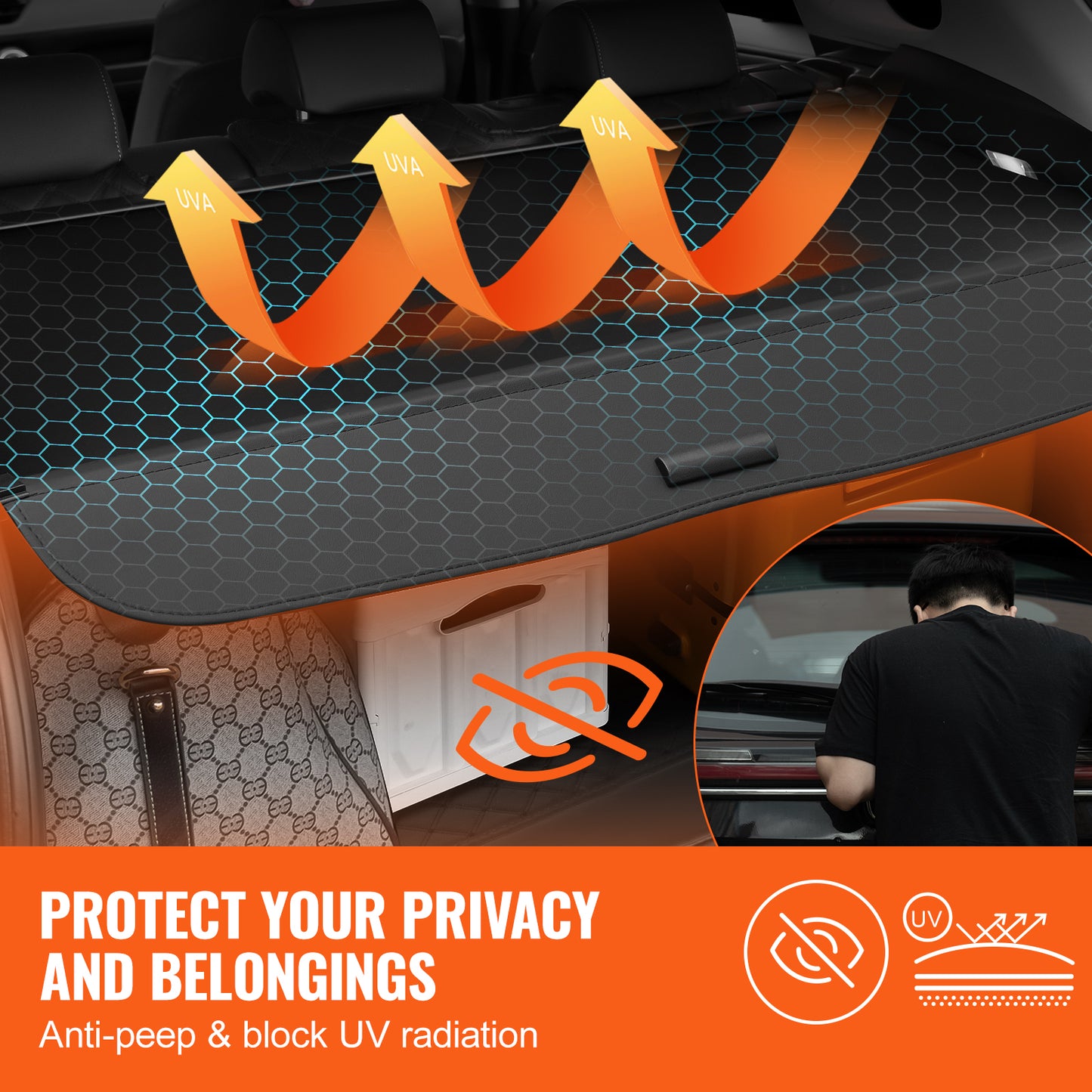 Retractable Cargo Cover for Honda CRV 2023-2024 Upgraded Rear Trunk Cover image 7