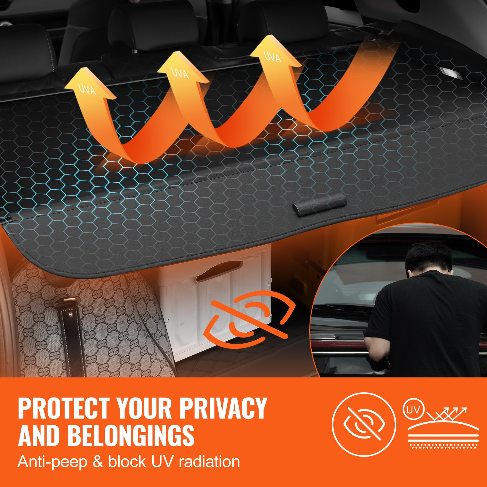 Retractable Cargo Cover for Honda CRV 2023-2024 Upgraded Rear Trunk Cover image 7