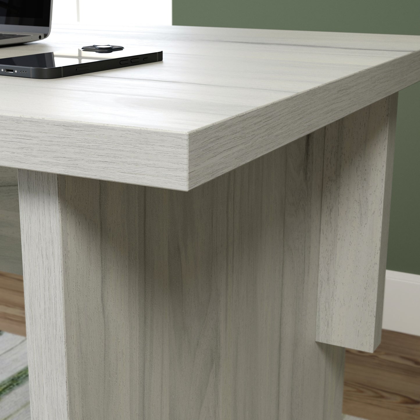 Desk with File Drawer, White finish image 11