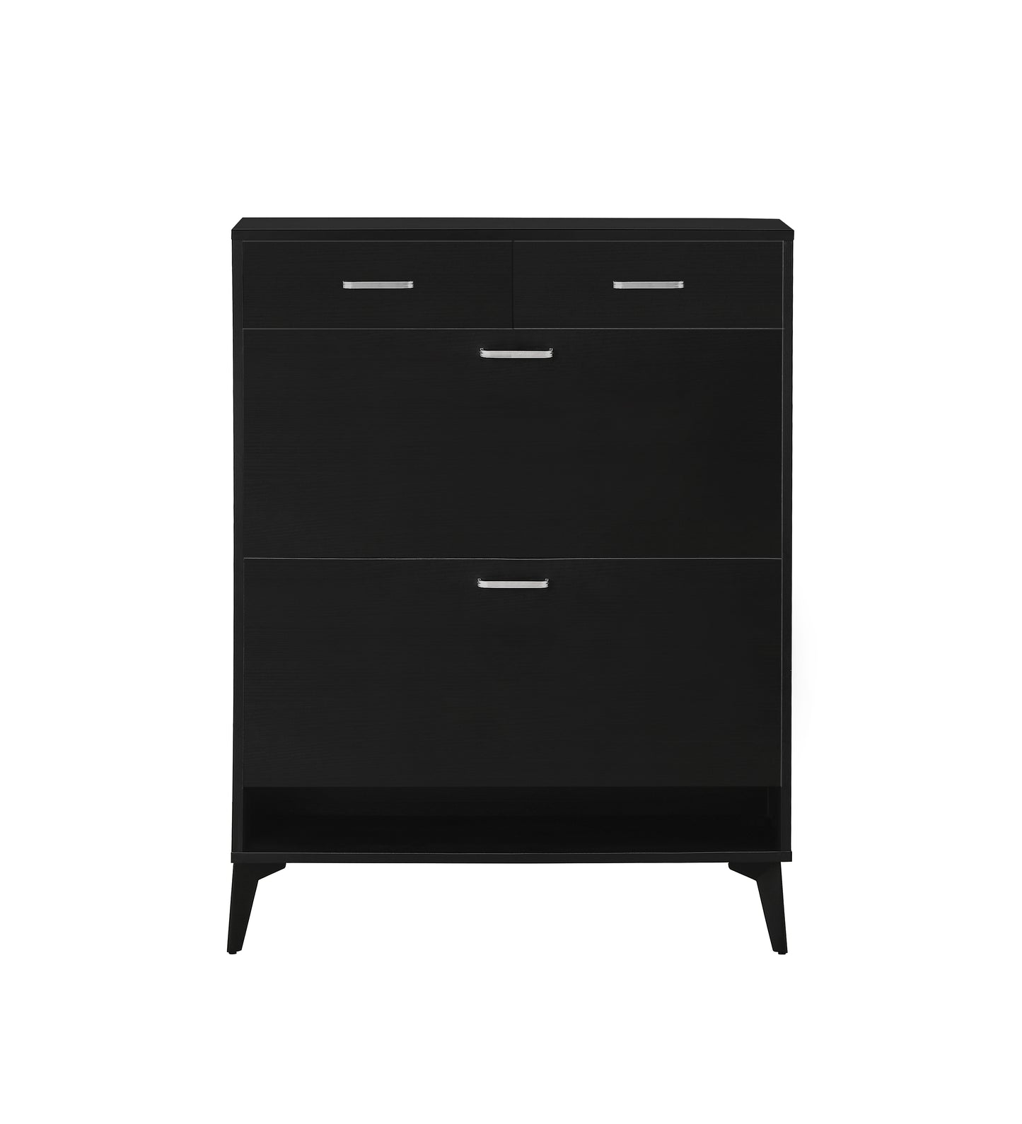 Large size Shoe Cabinet,Free Standing Tipping Bucket Shoe Rack Organizer with 2 Flip Drawers&2 Drawer,Modern Tipping Bucket for Entryway,Hallway,Bedroom-black image 11