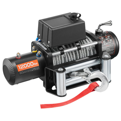 Electric Winch, 12000 lbs Load Capacity, 12V DC Truck Winch with Φ7/20 in x 85 ft Steel Rope, Wireless & Wired Remote Control, Suitable for Towing SUV Jeep Trailer Boat Off-Road Vehicle image 3