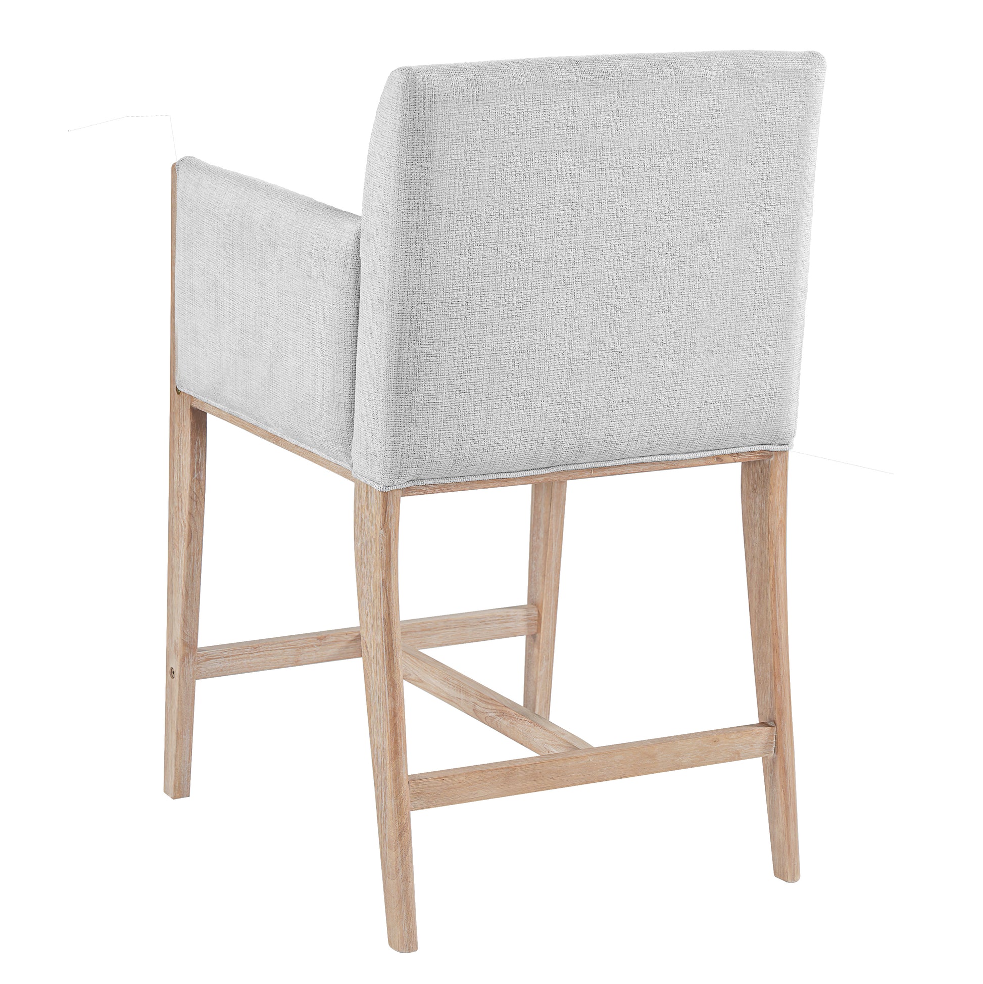 24'' Seat Height Upholstered Counter Stools with Arms for Kitchen Island/Dining Room, Set of 2 image 8