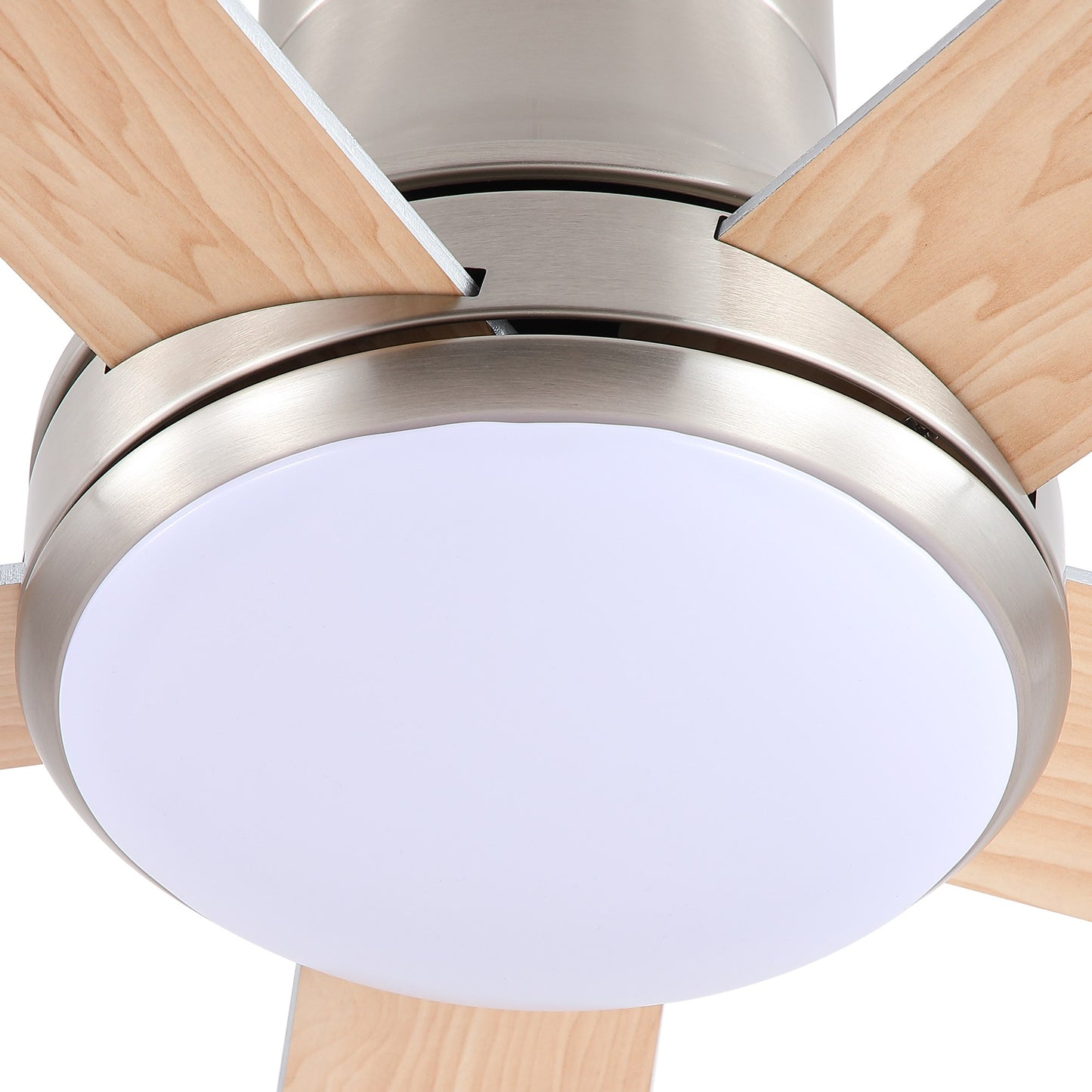 52 in. Farmhouse Brushed Nickel Integrated LED Smart Ceiling Fan with DC Remote Control for Bedroom, Living Room image 8