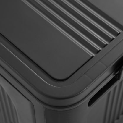 Black,20" Side Wide Folding Storage Cabinet,4 Tiers,19.69"×11.81"×40.55",Collapsible Storage Bins with Magnetic Door, Plastic Storage Cabinet with Wheels image 9