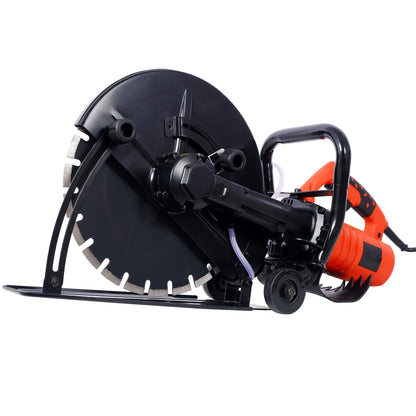 Electric 14" Cut Off Saw Wet/Dry Concrete Saw Cutter Guide Roller with Water Line Attachment image 3