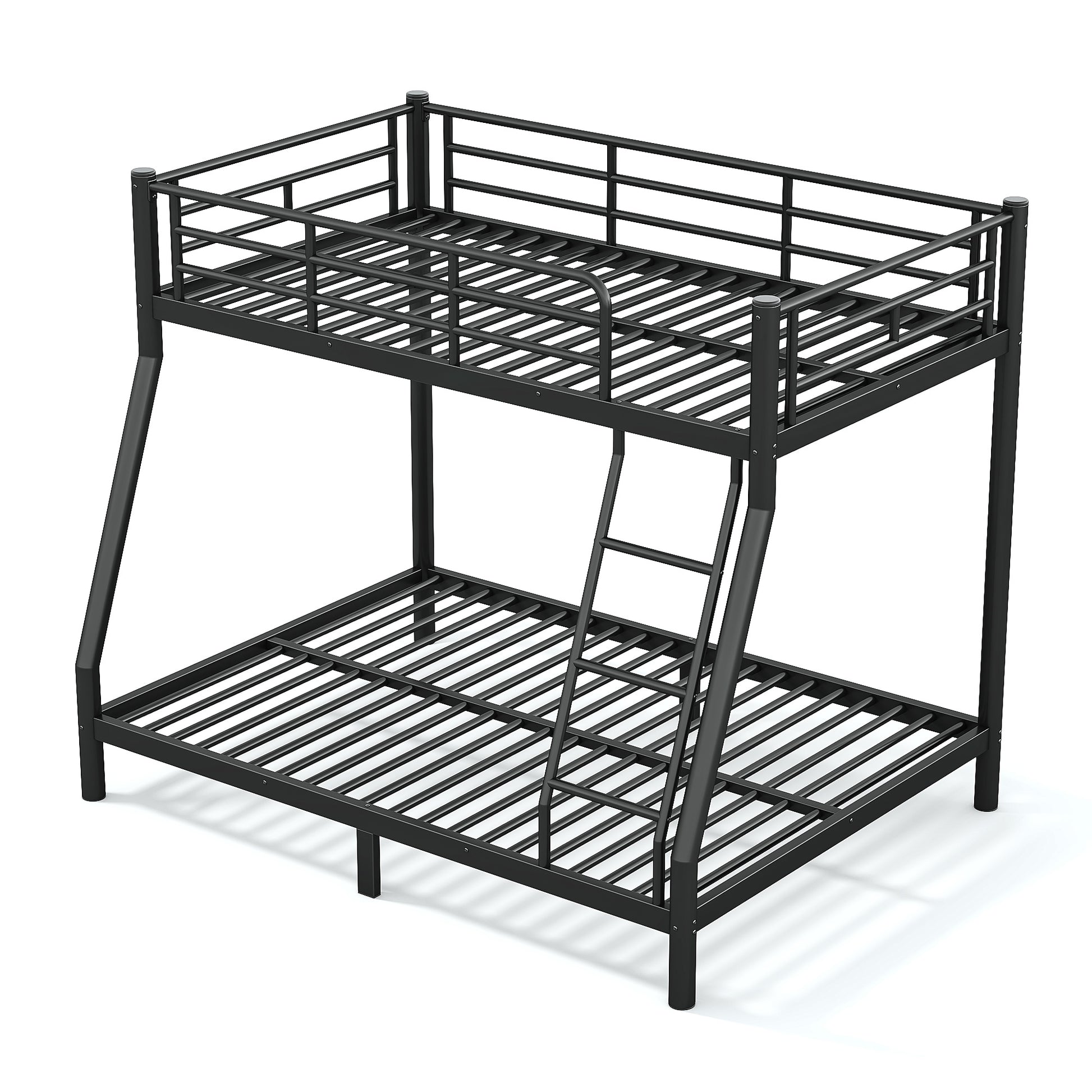 Twin over Full Size Metal Bunk Bed for Teens and Adults,Space-Saving/Noise Reduced/No Box Spring Needed, Round Tube, Black image 8