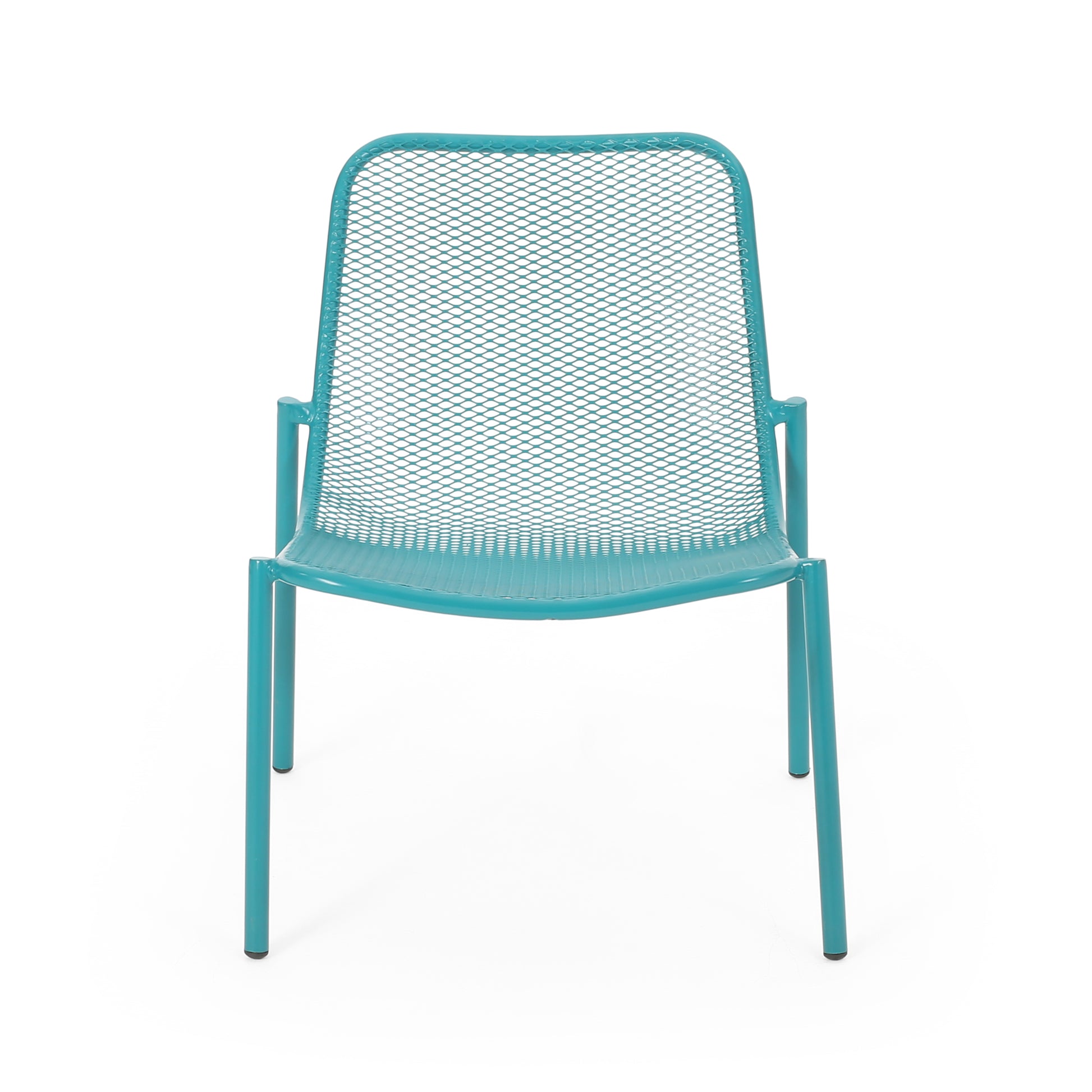 Kincaid Outdoor 3-Piece Conversation Set with IRON Frame - 2 Mesh Chairs & 1 Side Table, Matte Teal Finish image 6