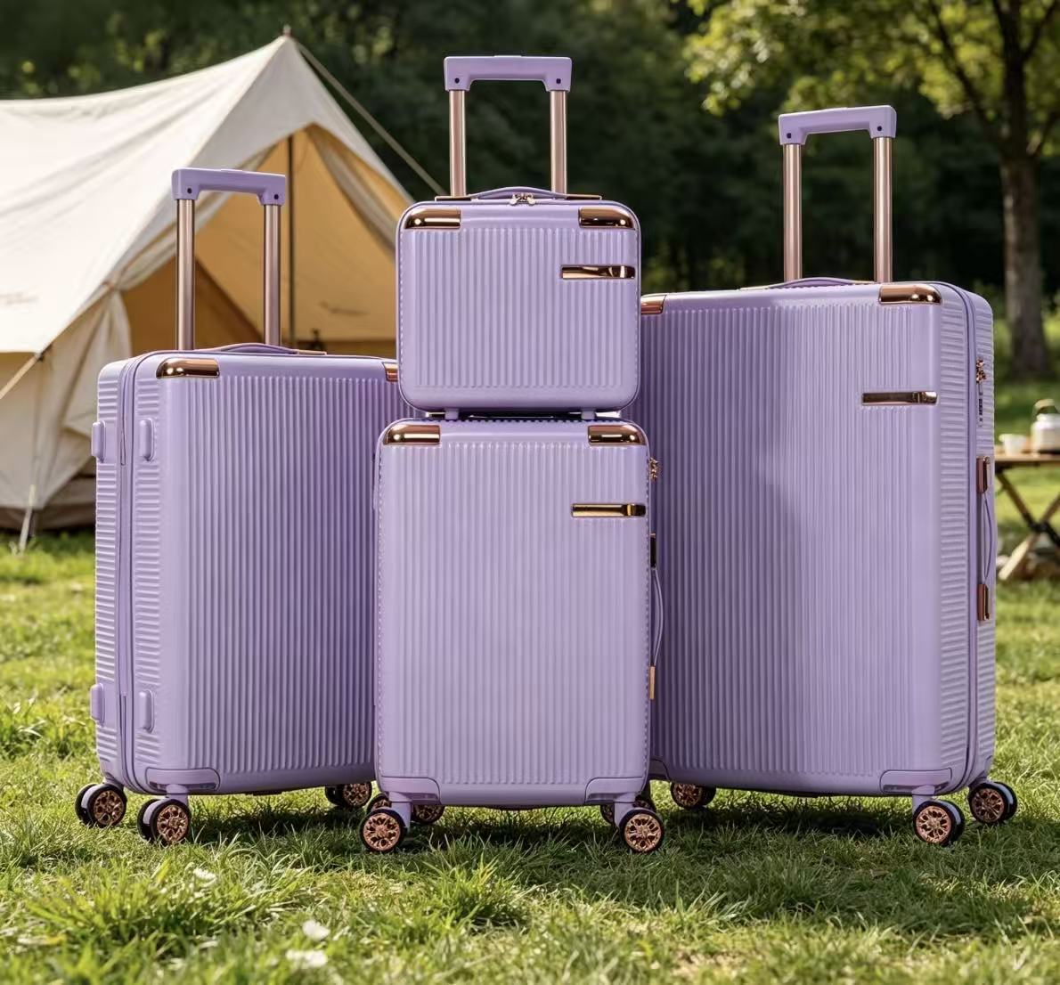 4-piece hard luggage, 360 ° dual rotating four-wheel luggage, password lock, lightweight universal wheel luggage, portable luggage. image 5