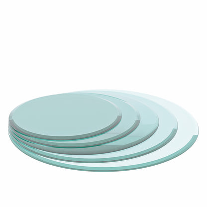 38.6" Inch Round Tempered Glass Table Top Clear Glass 2/5" Inch Thick Beveled Polished Edge (Old Sku:W1265115810) image 6