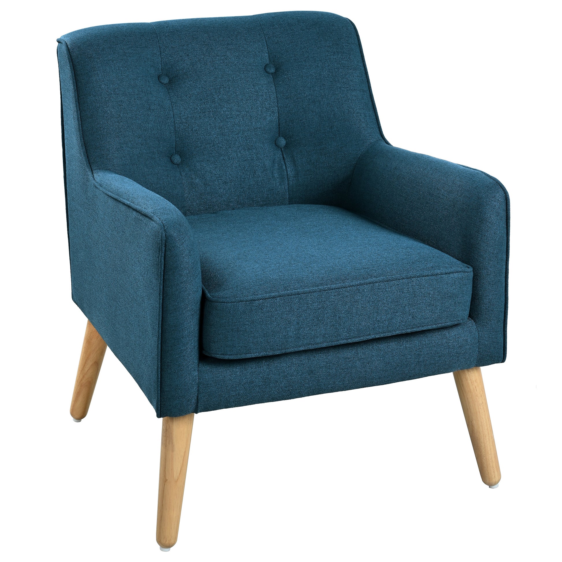 Mid-Century Modern Armchair - Tufted Fabric Accent Chair with Solid Wood Legs for Living Room, Bedroom & Office - Comfortable Polyester Upholstery - Classic Button-Tufted Back & Tapered Design image 9
