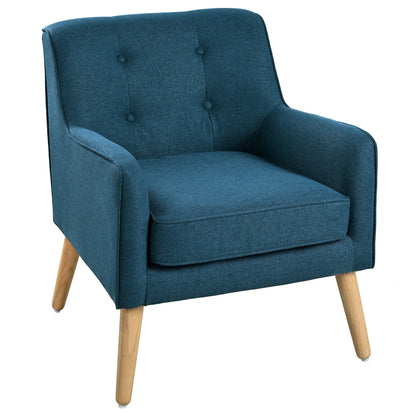 Mid-Century Modern Armchair - Tufted Fabric Accent Chair with Solid Wood Legs for Living Room, Bedroom & Office - Comfortable Polyester Upholstery - Classic Button-Tufted Back & Tapered Design image 9