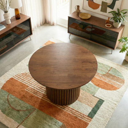 Merlin Solid Wood Walnut Round Dining Table image 8