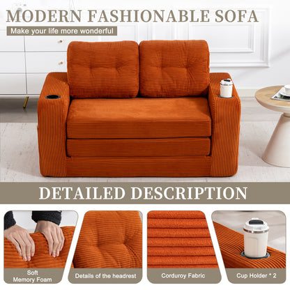 Convertible Sofa Bed,Expandable double Sofa Bed, 2 in 1 Convertible Sofa Bed, Fold Out Floor Couch with Pillows for Living Room Bedroom Lounge image 6