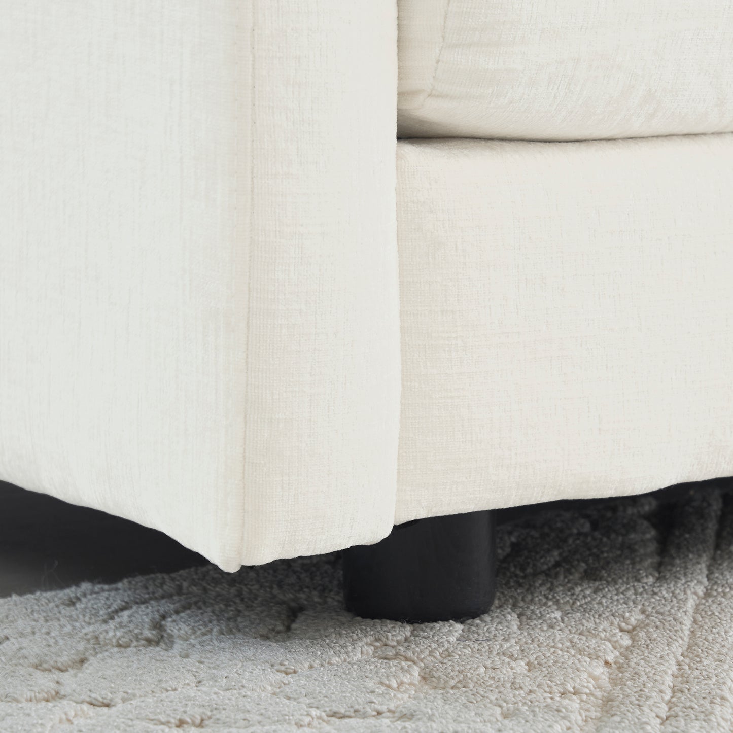 Accent Chair Set of 2, High-end Chenille Upholstered Armchairs, Living Room Side Chairs with Toss Pillow, White image 12