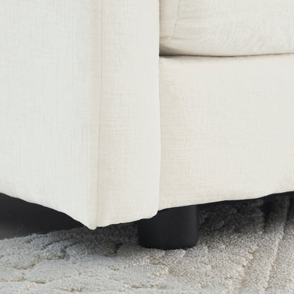 Accent Chair Set of 2, High-end Chenille Upholstered Armchairs, Living Room Side Chairs with Toss Pillow, White image 12