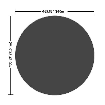 36 Inch Round Tempered Glass Table Top Black Glass 1/4" Thick Round Polished Edge(old SKU:W1265118639) image 9