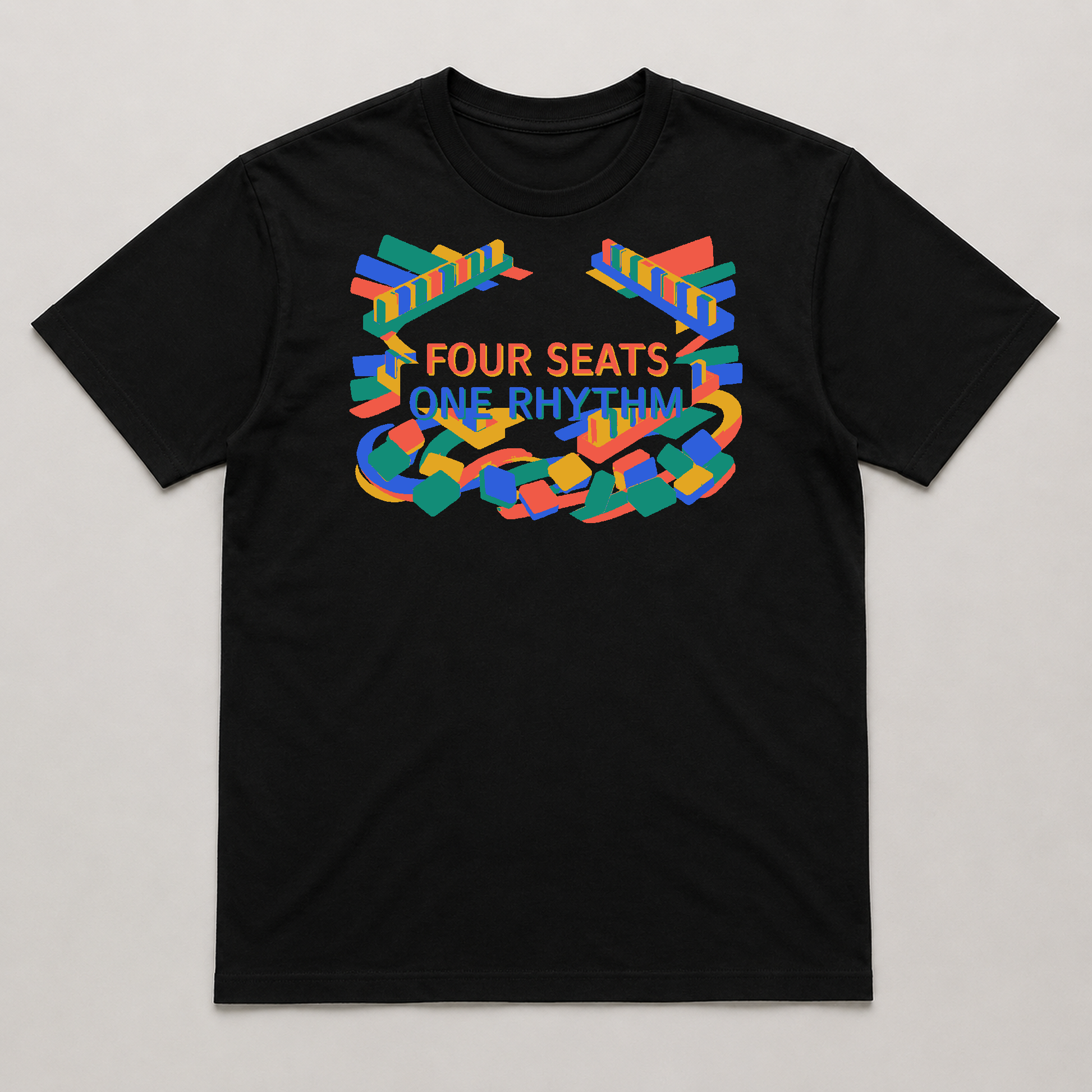 Four-Seat Tempo Mahjong Social Graphic T-Shirt - POD-20260811-150_black_front_mockup