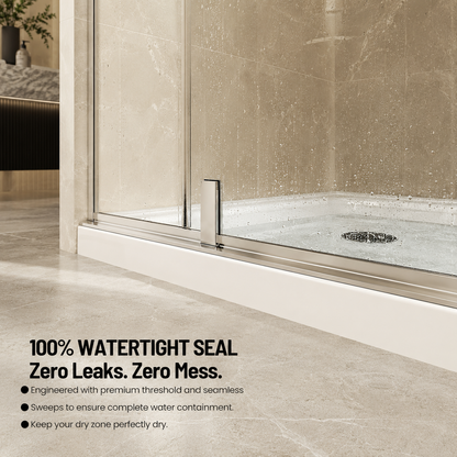 36" W x 72" H Neo-Angle Corner Shower Door, 1/4" (6mm) Clear Tempered Glass with Safety Film and Nano Coating, Framed Pivot Design, Chrome image 4