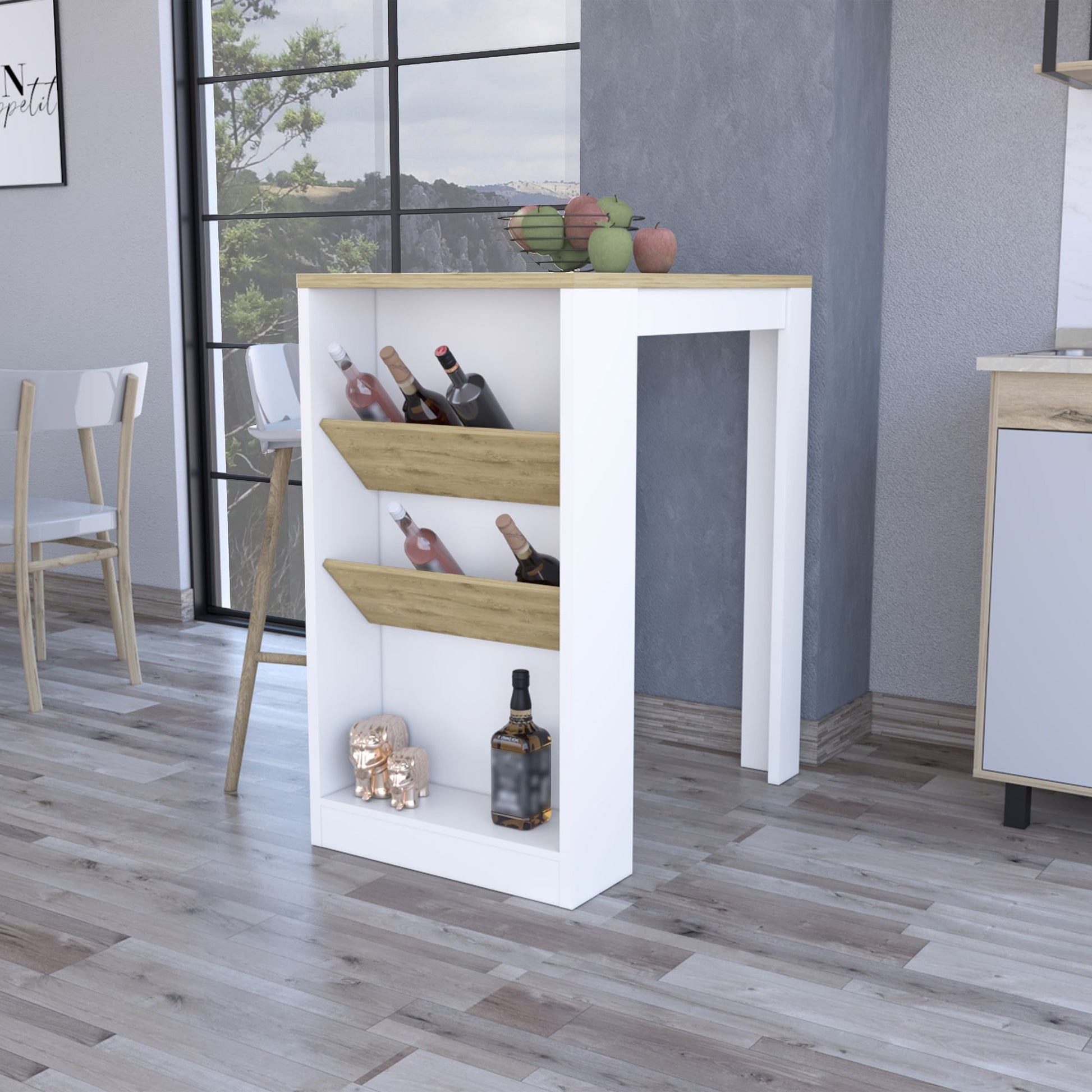 Cecil Kitchen Island, 3-Tier Shelf, Manufactured wood Top image 1