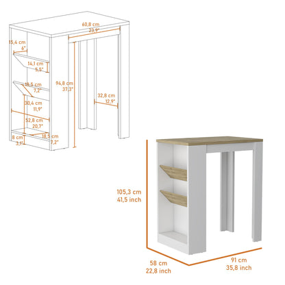 Cecil Kitchen Island, 3-Tier Shelf, Manufactured wood Top image 3
