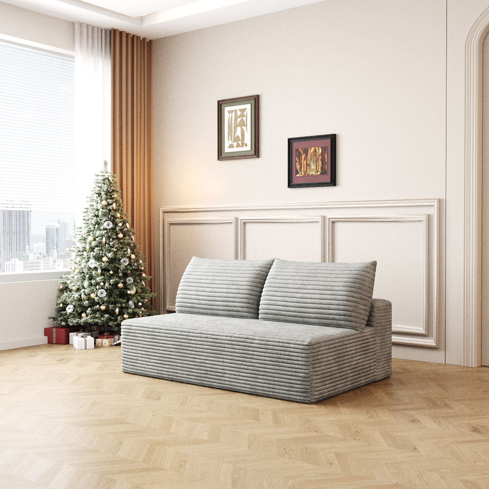 Cloud Sectional Couch,Modern Modular Sofa with Deep Seat, Upholstered Couches for Living Room Bedroom,No Assembly Required,Grey(Plush Corduroy Fabric) image 1