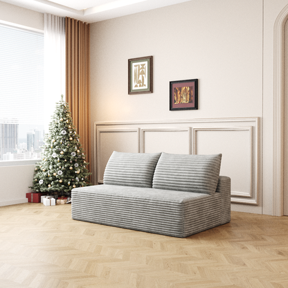 Cloud Sectional Couch,Modern Modular Sofa with Deep Seat, Upholstered Couches for Living Room Bedroom,No Assembly Required,Grey(Plush Corduroy Fabric) image 1