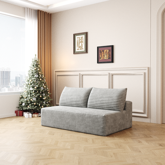 Cloud Sectional Couch modern modular sofa deep seat grey corduroy fabric living room