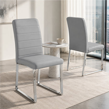 2-Pack - Premium PU office/dining chairs with high-density foam, sturdy iron legs (electroplate/spray paint), multiple colors. Easy assembly image 1