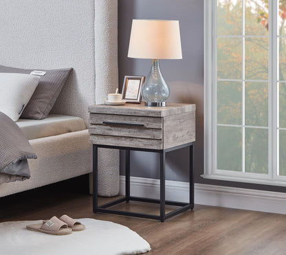 Celestial Contemporary Storage End table, Gray image 1