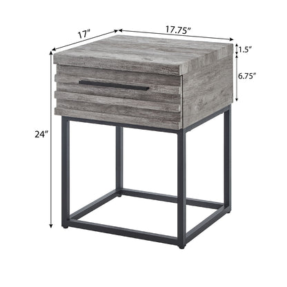Celestial Contemporary Storage End table, Gray image 3