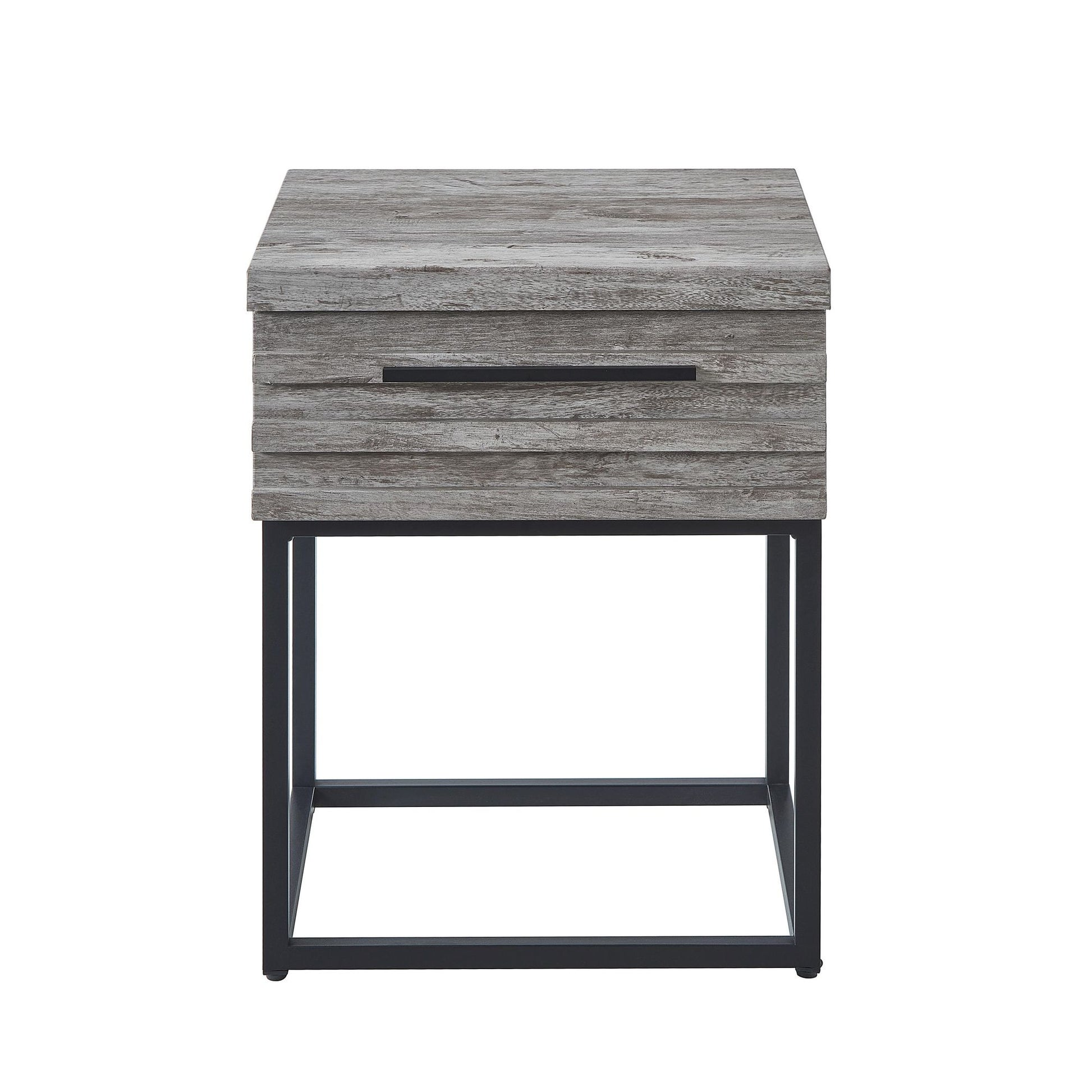 Celestial Contemporary Storage End table, Gray image 4