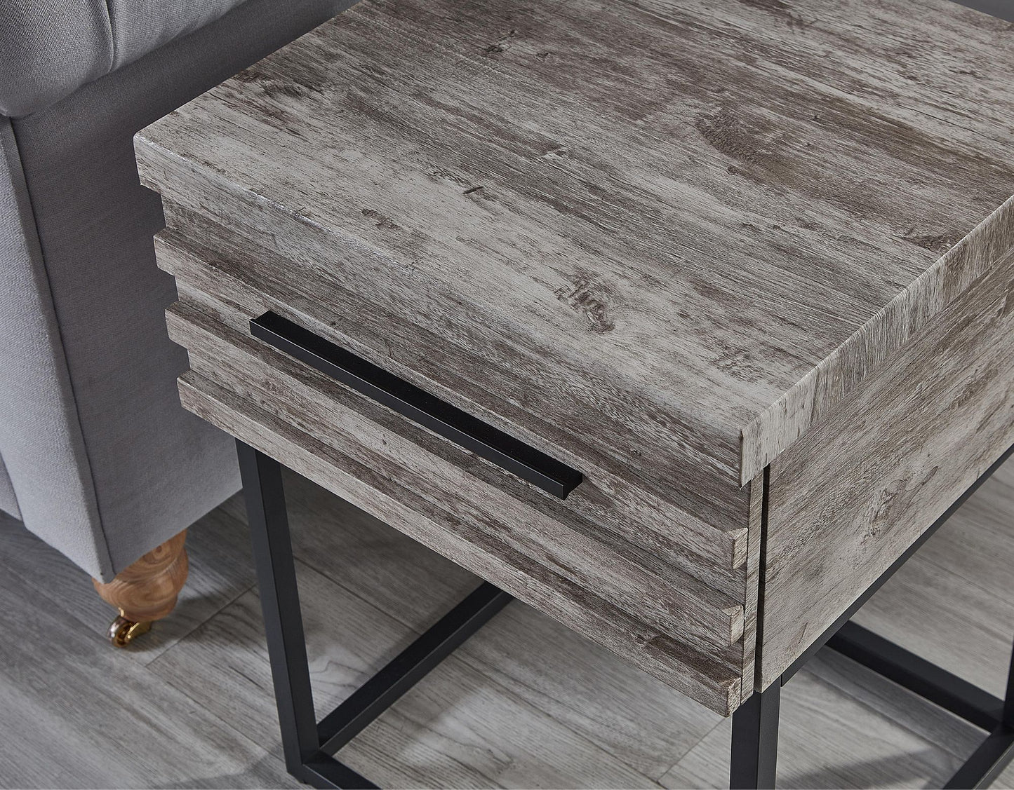 Celestial Contemporary Storage End table, Gray image 6