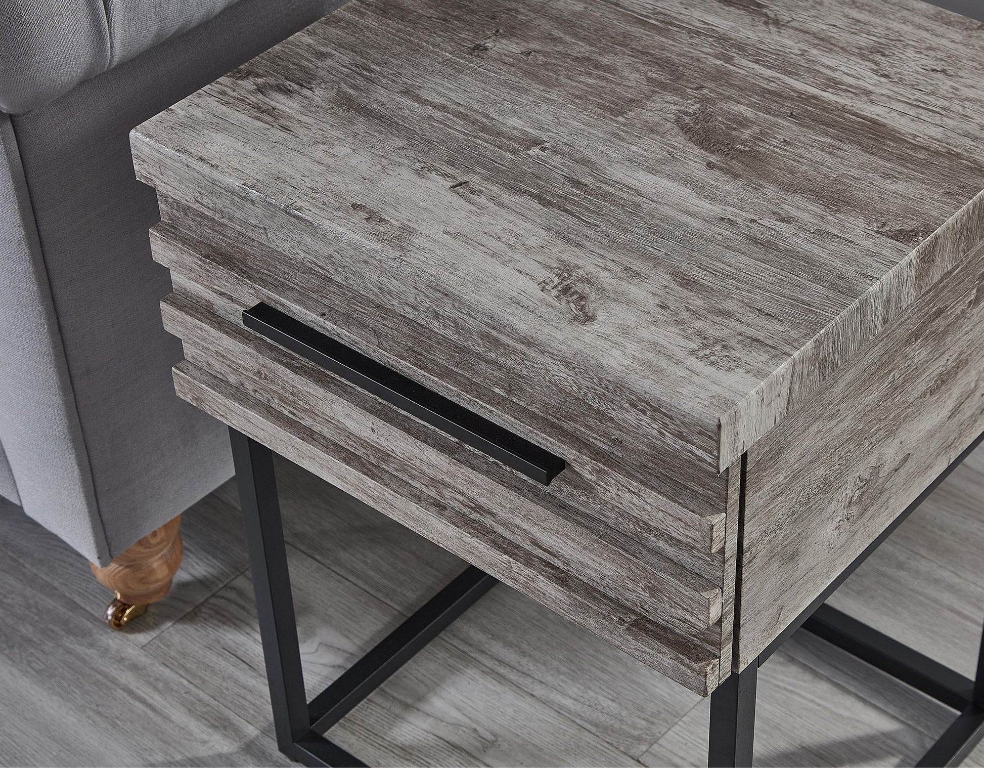 Celestial Contemporary Storage End table, Gray image 6