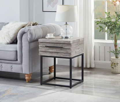 Celestial Contemporary Storage End table, Gray image 10