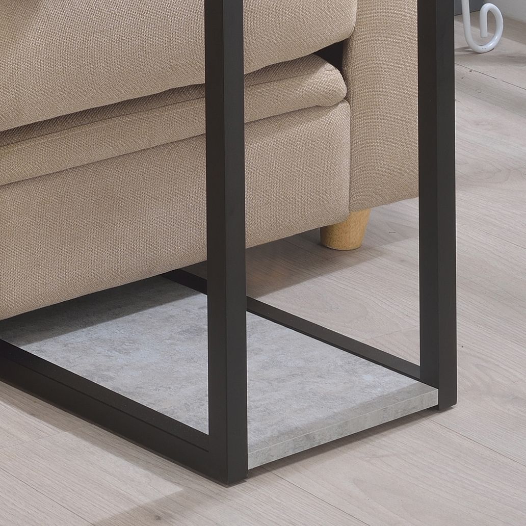 Cement and Black Snack Table image 5