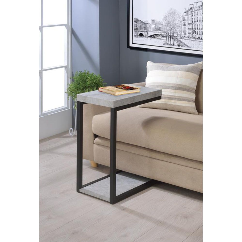 Cement and Black Snack Table image 1