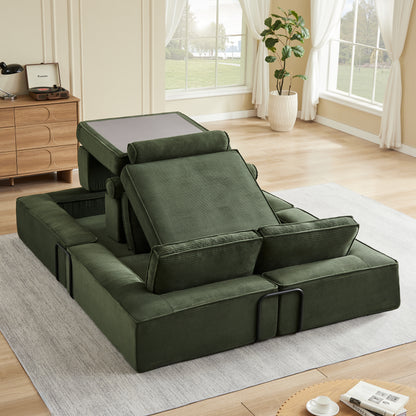 Large modern corduroy sofa can be freely combined, suitable for living room, parent-child castle, building block sofa image 5